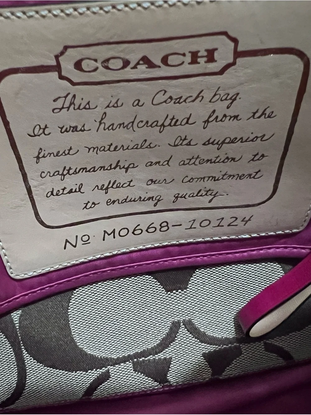 COACH Khaki & Pink Signature Stripe Tote